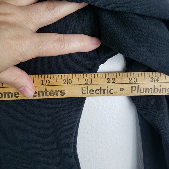 Current Elliott Women's L Acture Cropped Sweater Black Distressed‎ Frayed Grunge - Picture 7 of 10